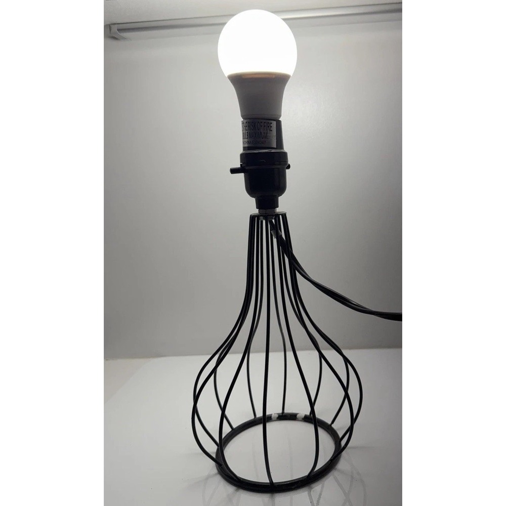 Black Industrial‎ Wire Table Lamp (Modern Cage Style)
